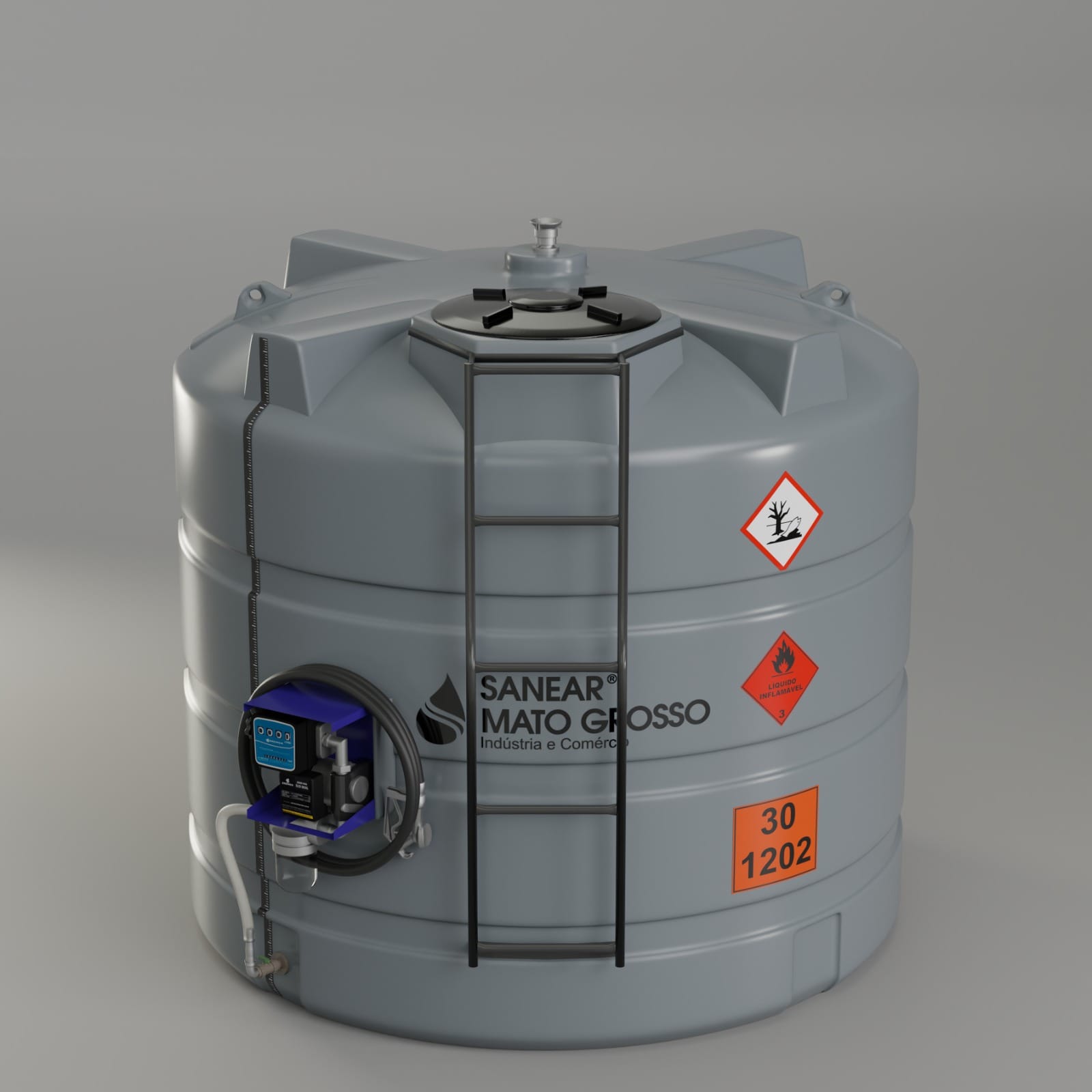 Tanque Diesel cinza baixo Sanear