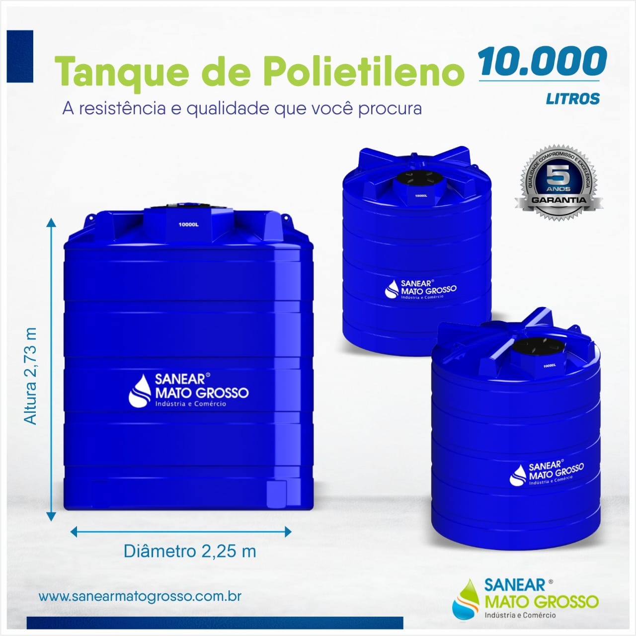 Tanque de Polietileno Sanear 10.000 litros