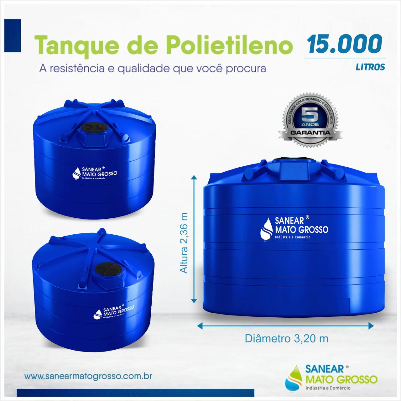 Tanque de Polietileno Sanear 15.000 litros