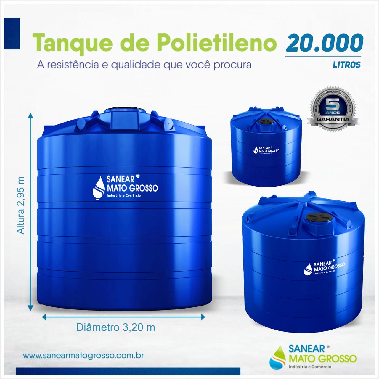 Tanque de Polietileno Sanear 20.000 litros
