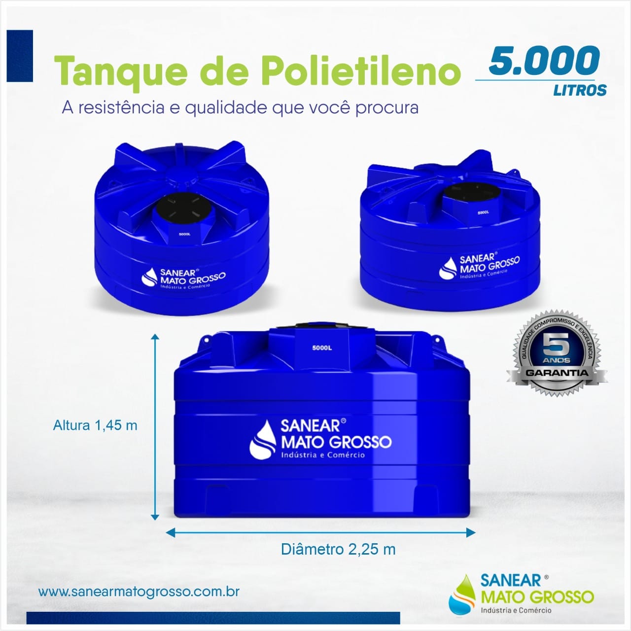 Tanque de Polietileno Sanear 7.500 litros